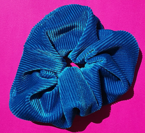 Blue Cords Scrunchie